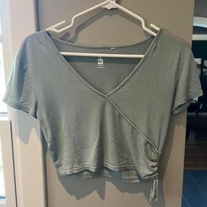 Turquoise Pacsun Wrap Crop Top